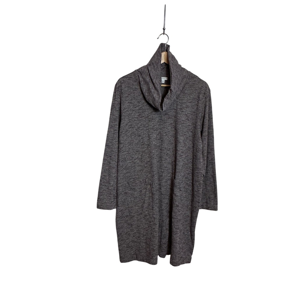 J JILL Pure Jill XL Cowl Neck Marled Purple Sweater Dress Relaxed Fir